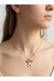 New Year's Deer Figured Stone Stainless Gold-White Women's Necklace
