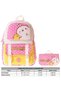 Kids Molang Pink - Yellow Girls' Primary School Backpack and Pencil Bag Set - Setkk-L5318C - 3