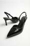 Women's Black Pointed Toe Back-Strapped Thin Heel Stiletto Evening Dress Office Heeled Shoes Zera1 - 2