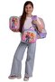 Triple Primary School School Bag Set - Pink - Purple - Star Patterned - Girls - Setwg-W6033A - 3