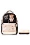 Skate Girl Black Cream Skate Printed School Backpack and Pencil Case Set - Setcc-C4113C - 2