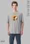 Unisex Crew Neck Snoopy Sunflower Printed Cotton Oversize Short Sleeve T-Shirt - 3
