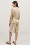 Natur Linen Blended Double-Breasted Women's Vest - 4