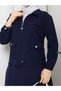 Women's Pocket Detailed Zippered Jacket and Skirt Islamic Clothing Two-Piece Set - 5