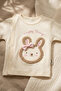 Mila Bunny Embroidered 100% Cotton 3-Piece Baby Set - Bodysuit with Side Snaps, Ribbed Booties Bottom and Base Layer - 5