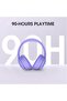 Bluetooth Headphones Over Ear, 90H Playtime, 3 EQ Modes, HiFi Stereo, Foldable (Lilac) - 2