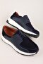 Inside and Outside, Genuine Leather, Daily Comfortable, Lightweight Shoes Cz.110 Navy Blue Suede - 3