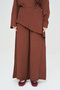 Women's Asymmetrical Waist Detailed Solid Color Wide Leg Pants