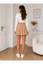 Women's High Waist Pleated Woven Mini Skirt Cm26Et07849 - 6