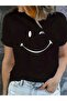 Smiling Face :) Printed Women's Casual Oversize Boyfirend T-shirt - 3