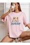 Be a Kind Human Printed Women / Girls Oversize Gray Salas T-Shirt Boyfriend
