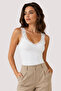 Women's 4-Piece Lace Strap V-Neck Cotton & Modal Flexible Undershirt - 4-Piece Advantage Pack - 2