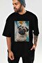 For Dog Lovers 68 Front Dog Printed Black Oversize T-Shirt 100% Cotton Unisex Dog Lover Premium Design - 7