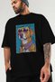 For the Love of Dogs 61 Front Dog Printed Black Oversize T-Shirt 100% Cotton Unisex Dog Lover Premium Design - 3