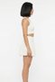 Women's Ecru Shorts Skirt Swimsuit Set – Padded Crop Top Skirt Shorts Set 2-Piece - 3