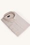 Men's plus size long sleeve 100% cotton linen blend single pocket beige button-down shirt - 2