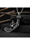 Stainless Steel Feather Detailed Royal Lion Pendant - 2