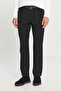 Men's Black Soft Textured Slim Fit Slim Cut 5-Pocket Flexible Casual Trousers