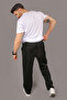 Men's Loose Fit Pique Fabric Wide Leg Sweatpants - 5