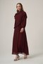 Women's Chiffon Collar Stone Dress Plum 31379 - 3