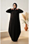 Sandy Fabric Pocket Hijab Dress 5656-05 Black - 3