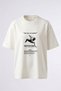 Icarus Fall Design Back Printed Cotton White Oversize T-Shirt