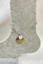 Silver Color Two Sequin Model Paperclip Chain Steel Anklet - 3244