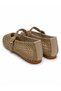 Elara Mink Mesh Knitted Textured Hidden Elastic Gold Buckle Detailed Mary Jane Flat Sole Summer Comfortable Women's Ballerinas - 4