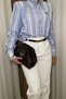 Women's Brown Satin Clutch Bag - Long Strap Daily and Evening Dress Bag - 3