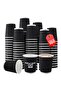 Disposable Coffee Cups, Black Ripple Wall Insulated Paper Cups, 12 oz, 100 Pack, Hot and Cold Beverage Cups for Office/Party/Cafe