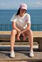 Women's back lip printed t-shirt - ecru - 3