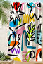 Abstract Art Modern Beach Towel Coverlet - Colorful Mediterranean Bohemian Quick-Dry Microfiber Towel Coverlet