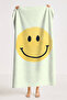 Smiling Face Figured Kids Beach Towel - Pastel Yellow Minimalist Pool Sea Bath Beach Cover - 7