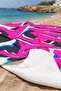 90S Summer Themed Beach Towel - Pop Art Fuchsia Turquoise Bath Beach Cover Pool Sea Bath - 5