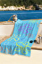 Colorful Floral Themed Kids Beach Towel - Fun Blue Pool Sea Bath Quick-Dry Beach Cover-Up - 6