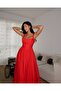 Women's Red Front and Back Tie-Up Midi Dress - 2