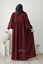 Asya Balloon Sleeve Dress Burgundy - 5