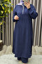 Women's Clothing Plus Size Aerobin Double Suit with Front Zipper Detail and Side Slits Trousers - 6