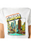 Crew Neck Short Sleeves T-shirt with Florida Print - 5