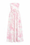 Floral Pink Strapless Dress