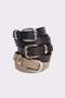 Women's 3 cm 3-piece set black-burgundy-brown belt