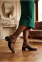 Brown Women's Lace Detailed Slingback Low Heel Mary Jane Shoes - 3