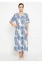 Women's Floral Print Short Nightgown - Comfortable Sleepwear Dress with Short Sleeves