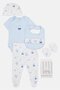 Toddlers Boy 6 Pcs Allover Print Bodysuit And Bib Set, Multicolor - 4