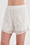 Women's Shorts with Complete Embroidery Detail, Lined Inside, Elastic Waist Design - 5