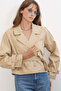 Women's Belted Short Trench Coat 5970 - K. Beige - 4