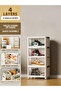 Stackable Multi-purpose Foldable Storage Cabinet, Dustproof Sneaker Organizer for Entryway