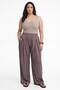 Women's Plus Size Loose Fit Pleated Mink Trousers - 2