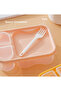 Bento Lunch Box Kids Sustainable Bento Box Leakproof Lunch Food Containers with 3 Compartments Kids Stackable Lunch Box for School Trvael Microwave Dishwasher Safe - 2