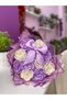 11-Piece Lilac White Satin Rose Bouquet with Ribbon, Non-Fading Flower, Gift Bouquet for Lover & Mother - 4